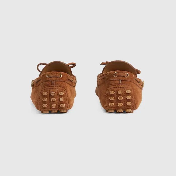 Gucci o1s1wg111025 Men's Driver With Interlocking G Shoes in Brown Size US 12.5 / EU 45-46 - 4 Thumbnail