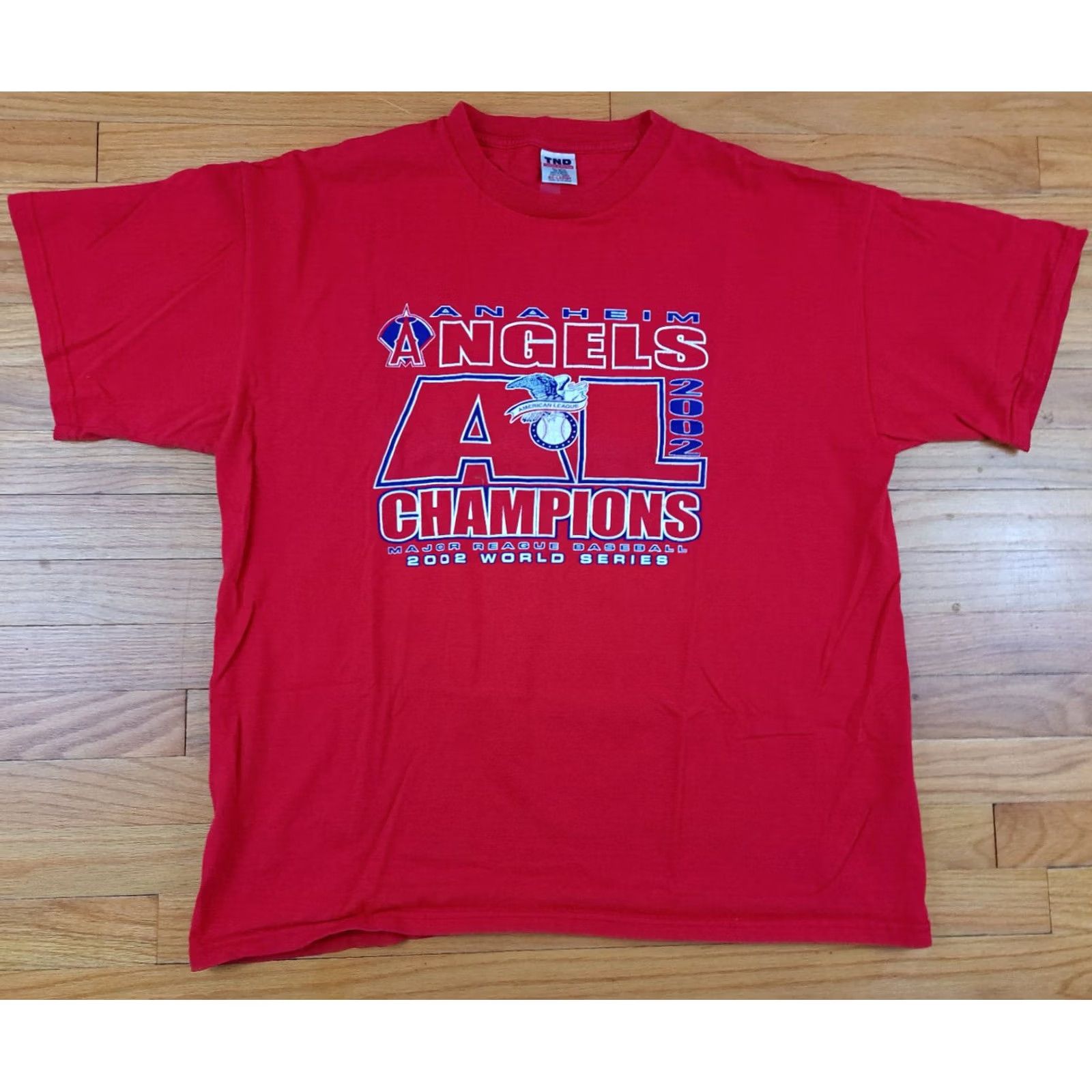 Vintage Anaheim Angels Baseball 2002 AL Champions Shirt 2XL Rally Monkees 28in pit to Size US XXL / EU 58 / 5 - 2 Thumbnail