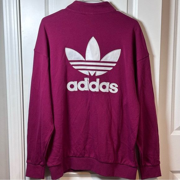 Adidas Adidas Sweatshirt Women M Burgundy Red 1/4 Zip Pullover Size M / US 6-8 / IT 42-44 - 6 Thumbnail