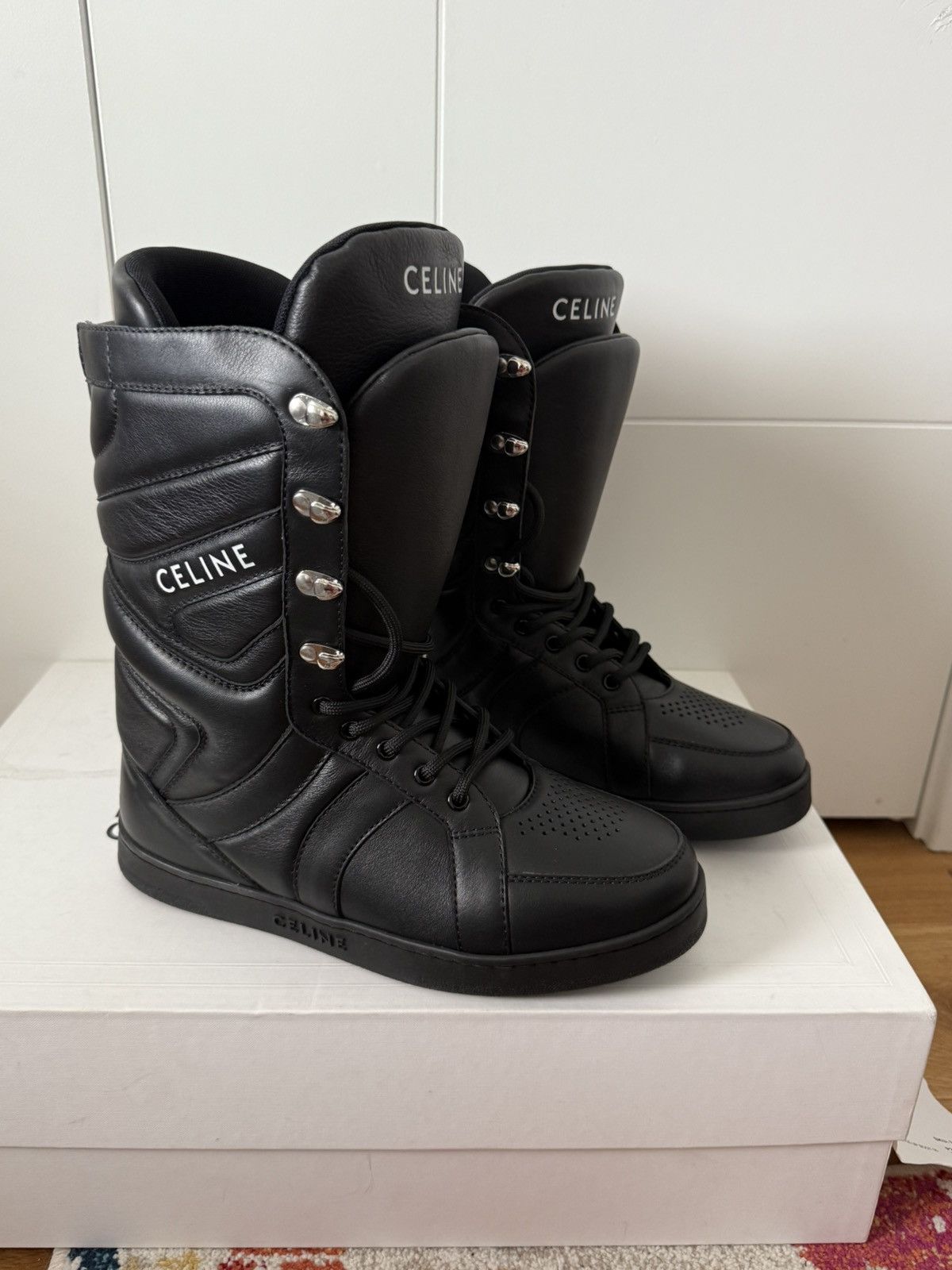 Celine × Hedi Slimane SOLD-SS19 Silver Jacno 60mm Boots 41 | Grailed
