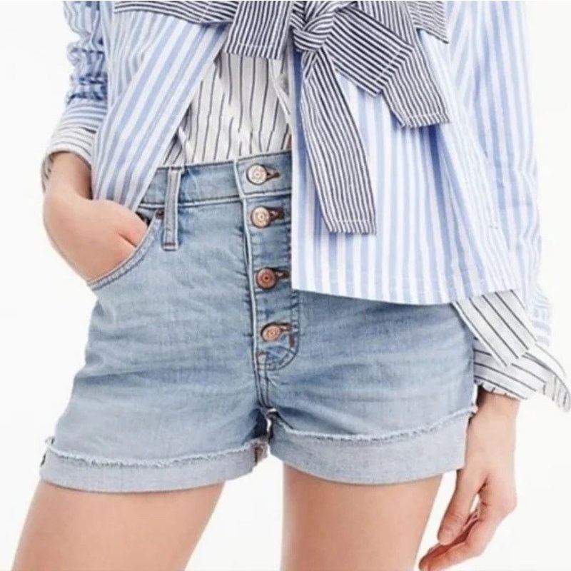 J.Crew J Crew Denim Button Fly Cut Off Denim Shorts Womens 27 Size 27" / US 4 / IT 40 - 5 Thumbnail