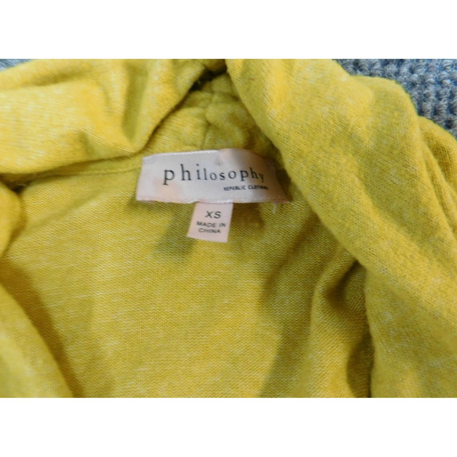 Vintage Philosophy Womens Sweater XS Yellow Pullover Round Neck Long Sleeve Cotton Knit Chunky-Stretch Embroidered Classic Fit Woolen? Size XS / US 0-2 / IT 36-38 - 4 Thumbnail