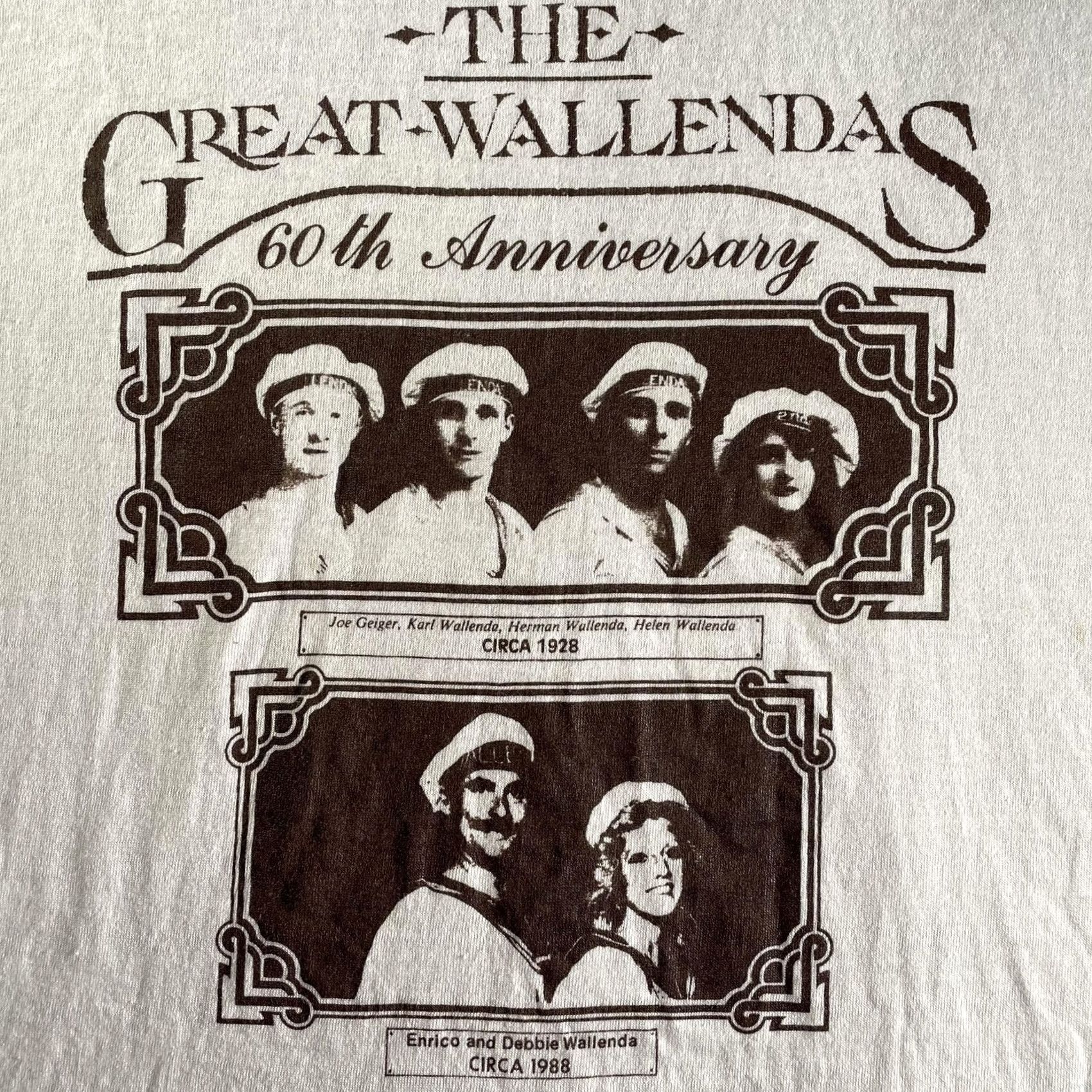 Vintage VINTAGE Great Wallendas Shirt Mens Large White 60th Anniversary Made USA 80s Screen Stars Size US L / EU 52-54 / 3 - 2 Thumbnail