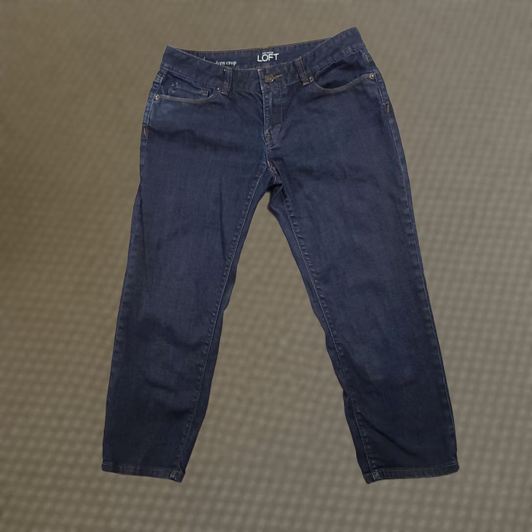 Loft VINTAGE: No not vintage; Ann Taylor Loft Low-Rise Modern Cropped-Leg Women's Size 4 Blue Denim Jeans Size 27" / US 4 / IT 40 - 1 Thumbnail