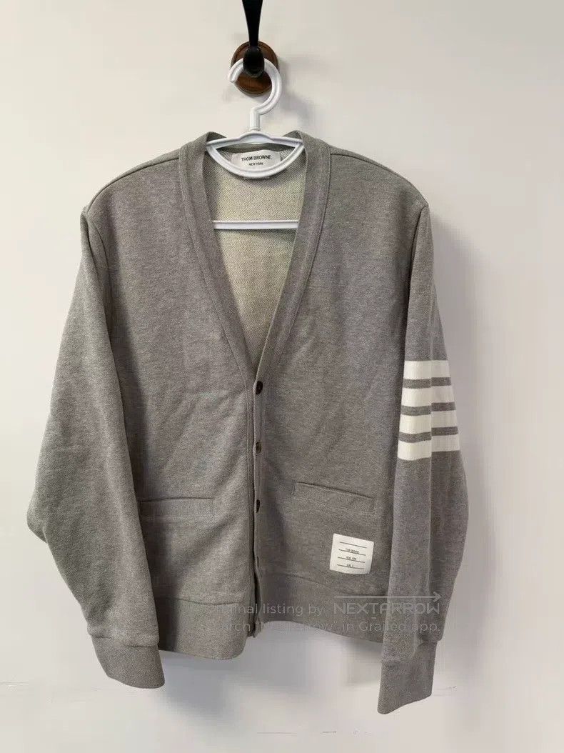 Thom Browne Thom Browne Classic Gray Knit Cardigan Size US L / EU 52-54 / 3 - 1 Thumbnail