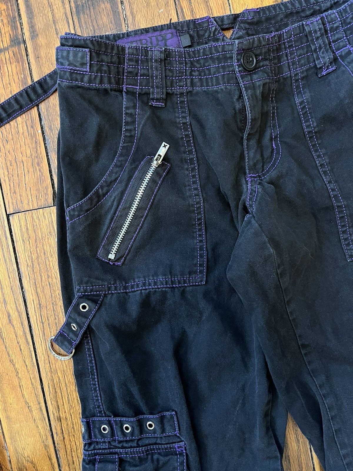 Vintage Vintage Tripp NYC Purple Black Rave Emo Y2K Pants 28” Size 9 Size 28" / US 6 / IT 42 - 5 Thumbnail