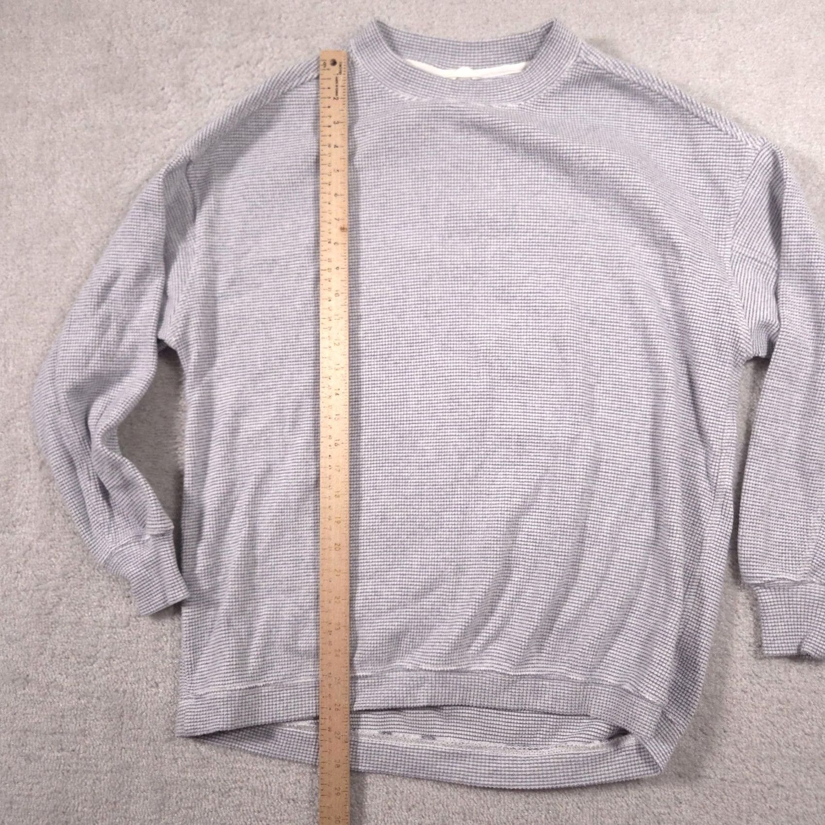 Vintage Aerie Sweater Womens XS Gray Stripe Waffle Knit Crewneck Raglan Long Sleeve Size XS / US 0-2 / IT 36-38 - 6 Thumbnail