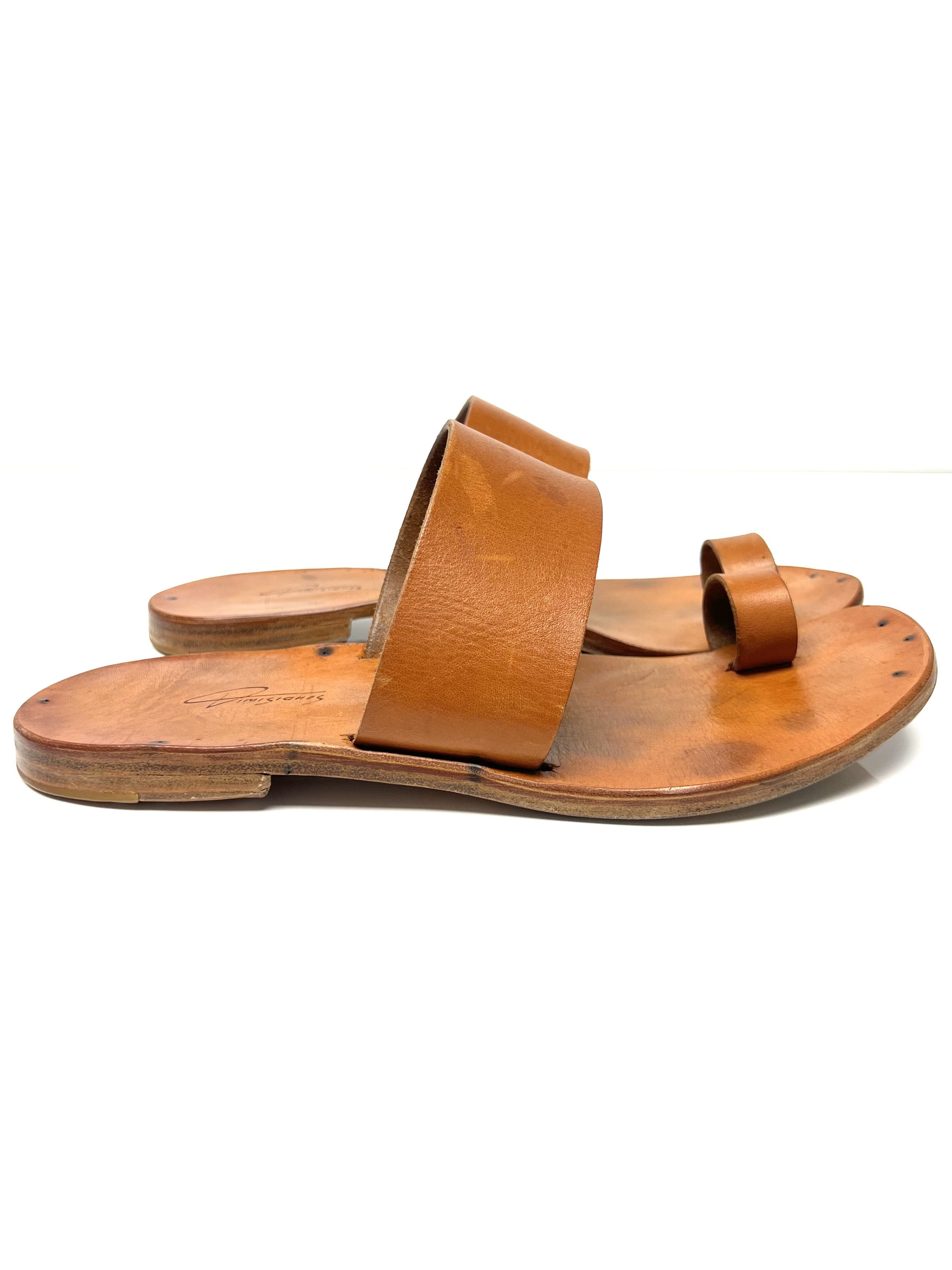 Dimissianos & Miller DIMISSIANOS & MILLER NATURAL LEATHER SLIDE / SANDALS Size US 11 / EU 44 - 14 Thumbnail
