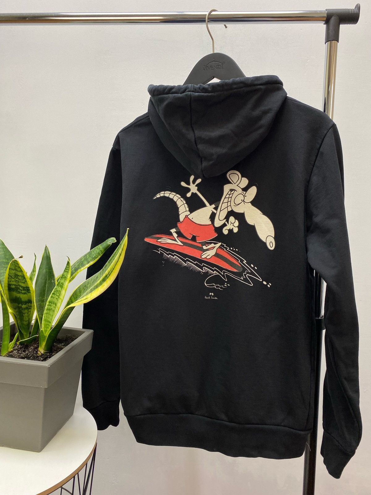 Paul Smith × Vintage Vintage Paul Smith Surfing Rat Hoodie M Men’s Black Size US M / EU 48-50 / 2 - 1 Thumbnail