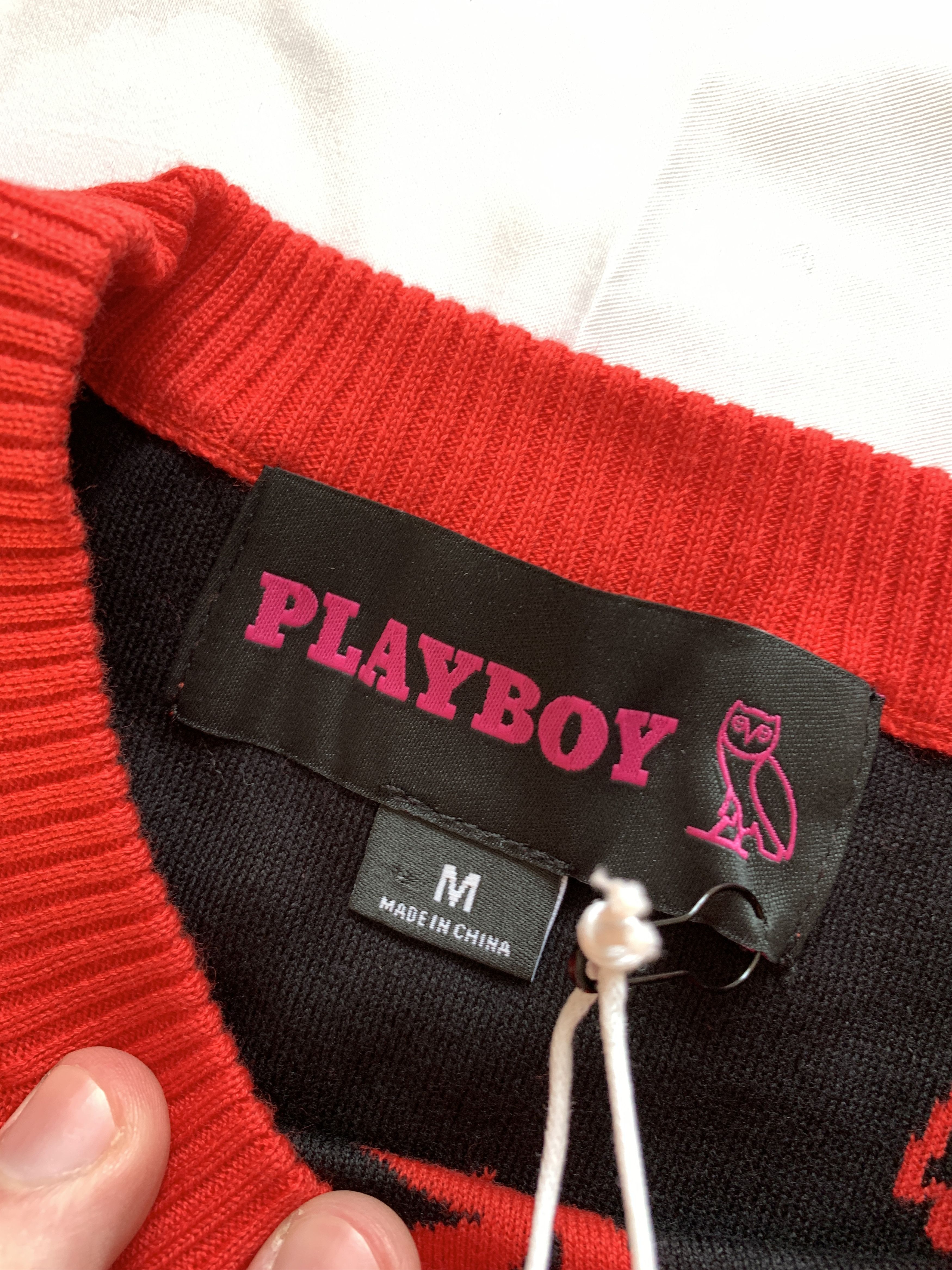 OVO X Playboy Intarsia Monogram Owl Sweater