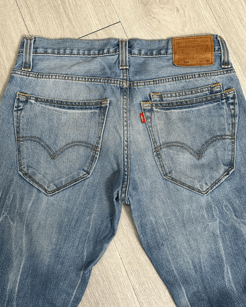 Levi's Vintage Levi's 504 Men's Blue Denim Jeans - Size 33x27 Size US 33 - 3 Thumbnail