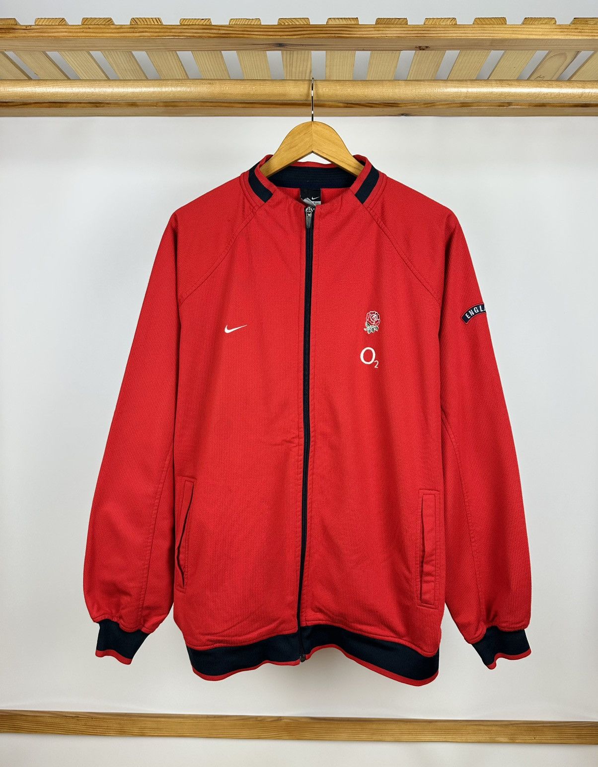 Nike × Vintage Vintage Nike England Zip Sweatshirt Fleece Size US XL / EU 56 / 4 - 1 Thumbnail