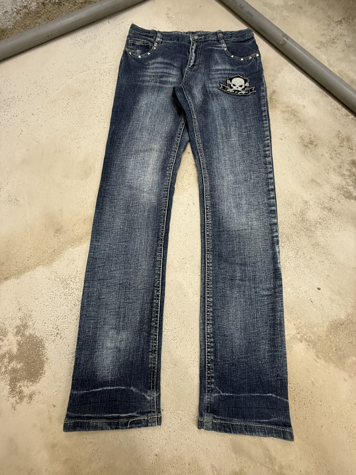 Hysteric Glamour × Japanese Brand Hysteric Glamour Style Poems Skull Studded Jeans Size US 30 / EU 46 - 2 Thumbnail