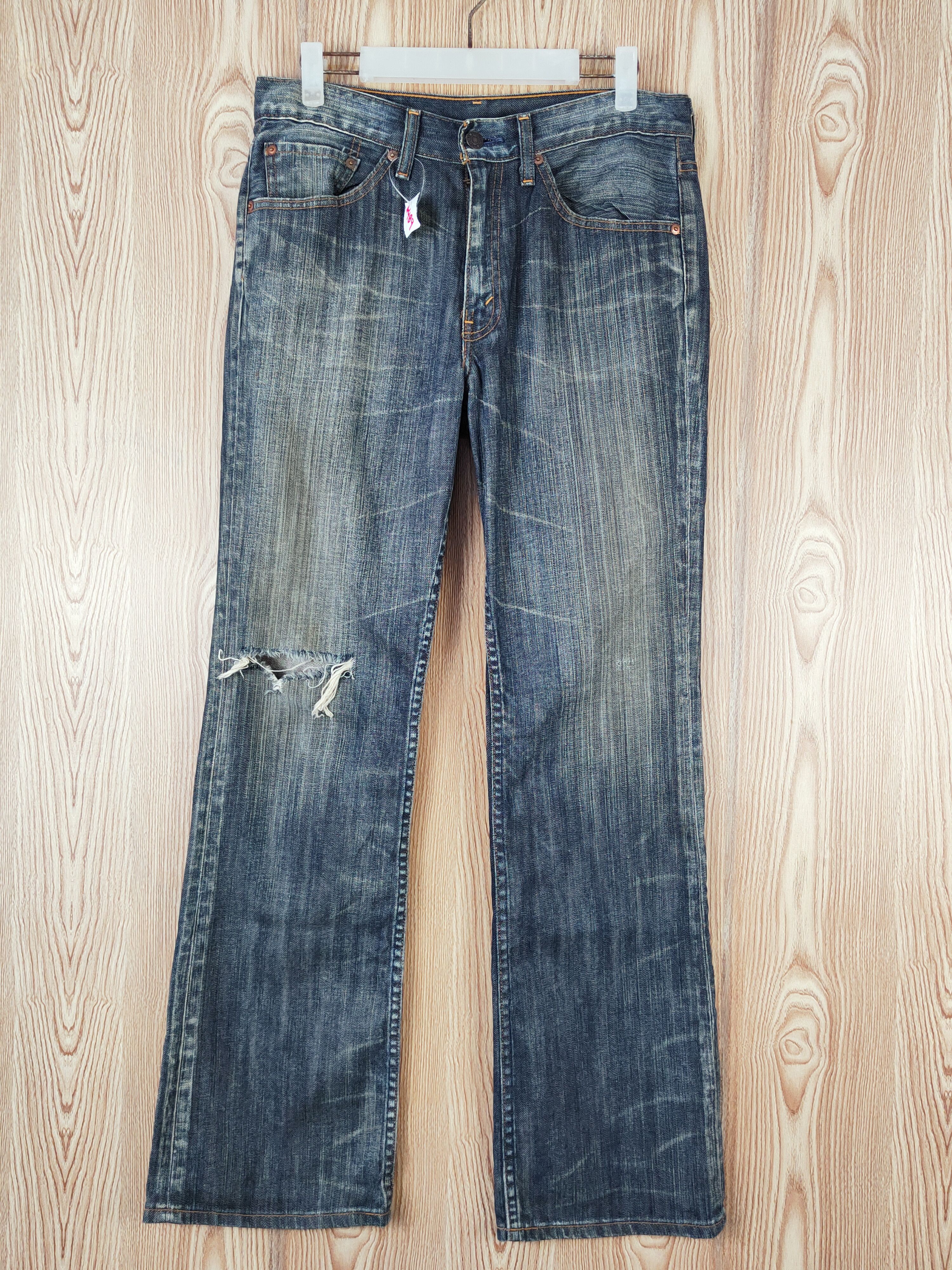 Levi's 517 Levi's Dark Blue Distressed Ripped Jeans #W489 Size US 32 / EU 48 - 1 Thumbnail
