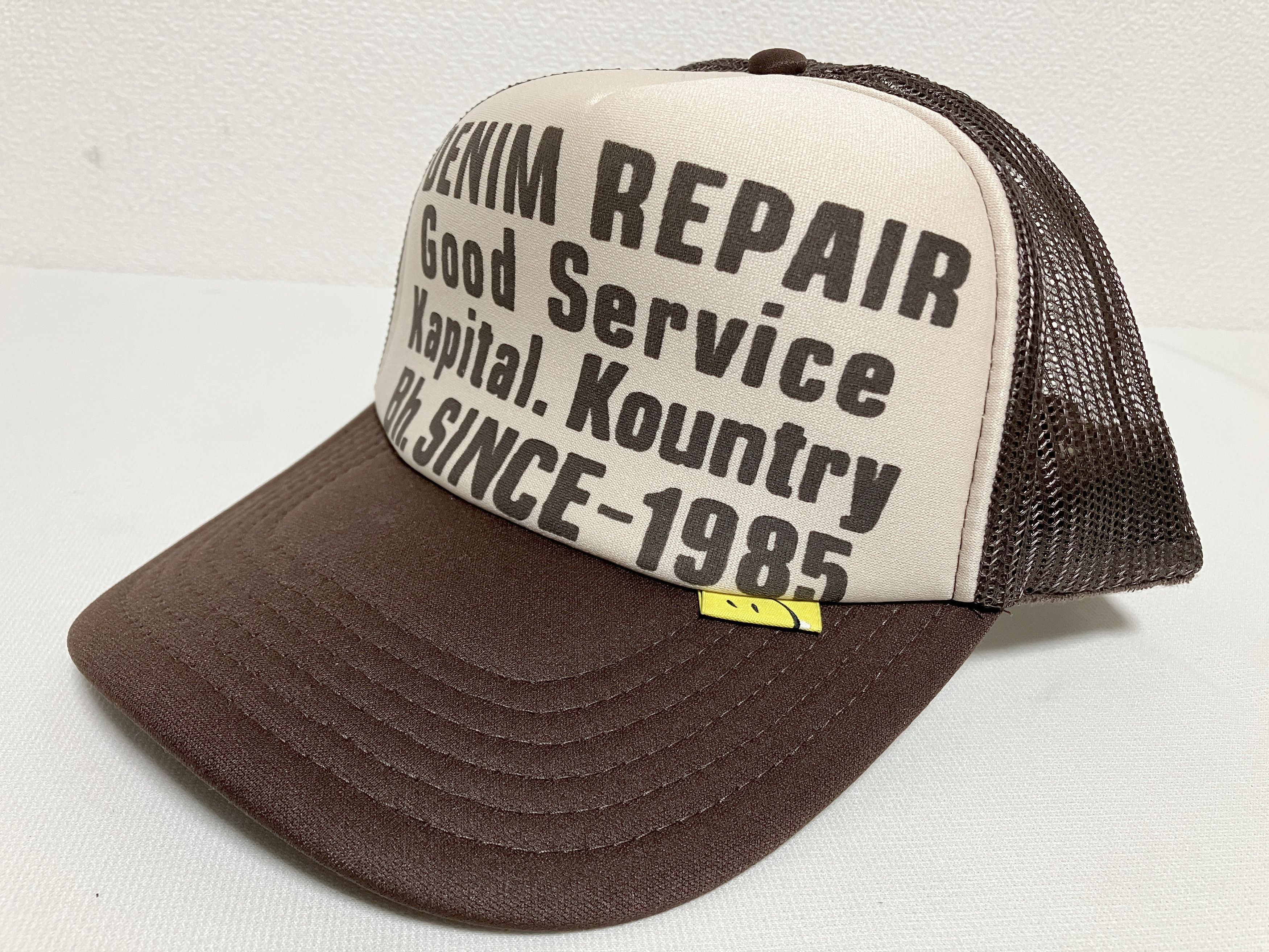 Kapital kapital DENIM REPAIR SERVICE PT truck cap hat trucker ecru 