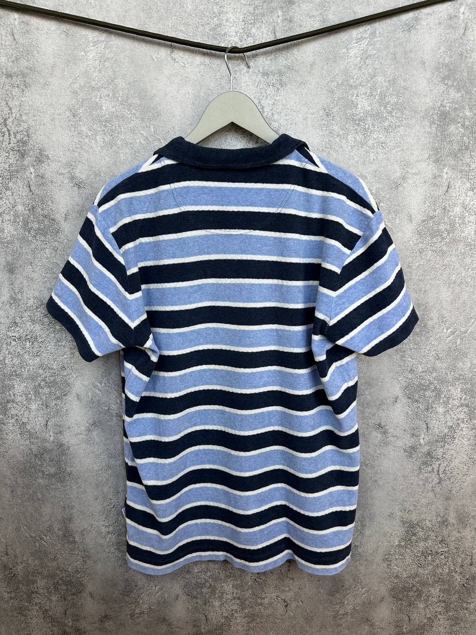 Orlebar Brown Orlebar Brown Terry Towelling Striped Polo Shirt Navy Size US XL / EU 56 / 4 - 2 Thumbnail