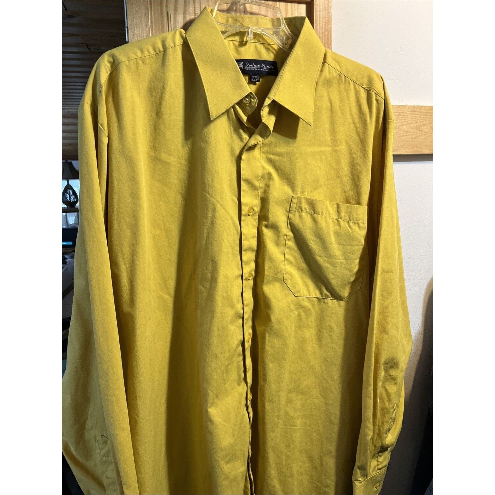 Other Fortino Landi Shirt Mens 17 36/37 French Cuff Button Gold LS Size US L / EU 52-54 / 3 - 2 Thumbnail