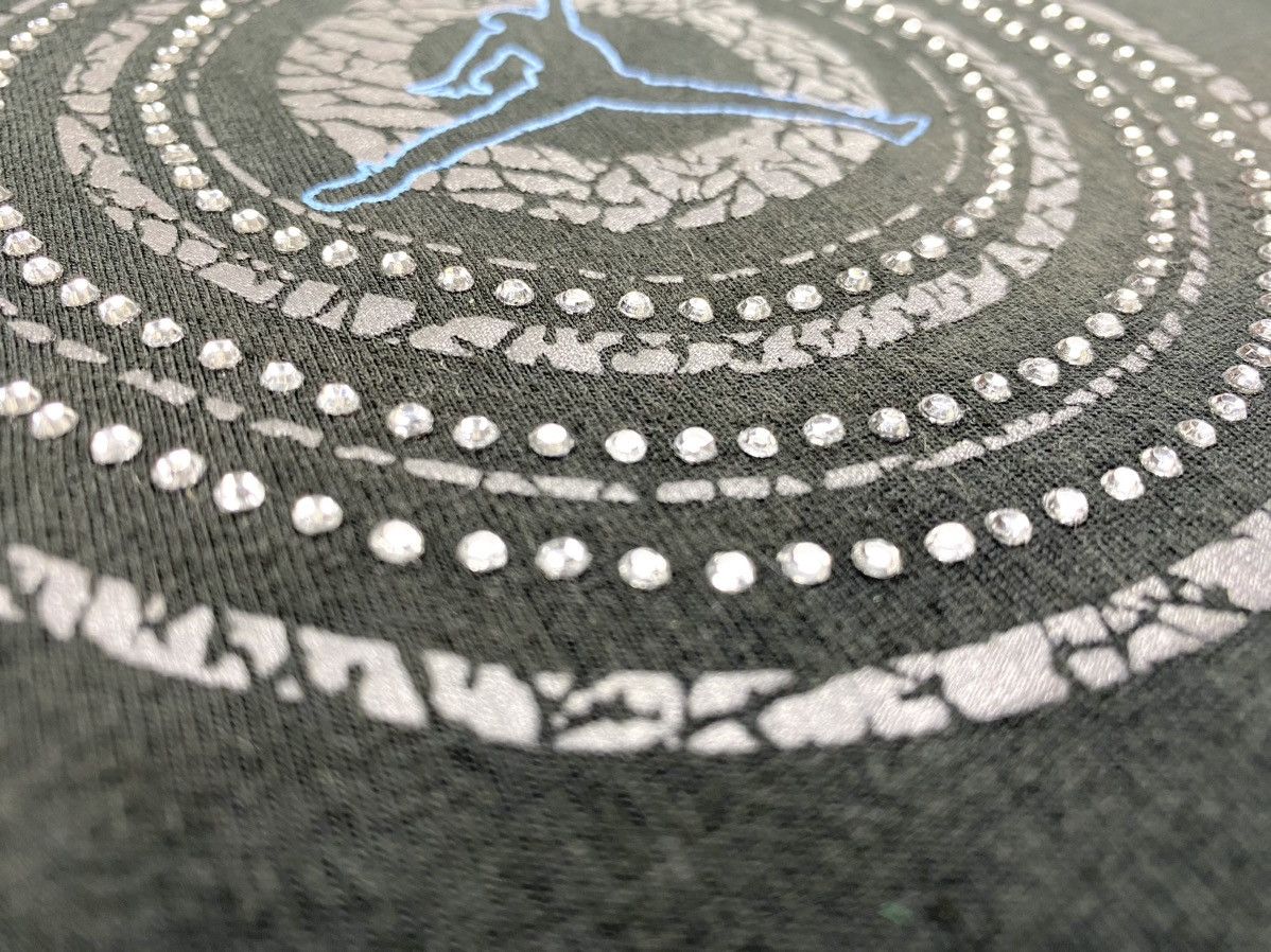 Nike Y2K Vintage Jordan Rhinestone Logo T Shirt Hype Nike Size US L / EU 52-54 / 3 - 4 Thumbnail