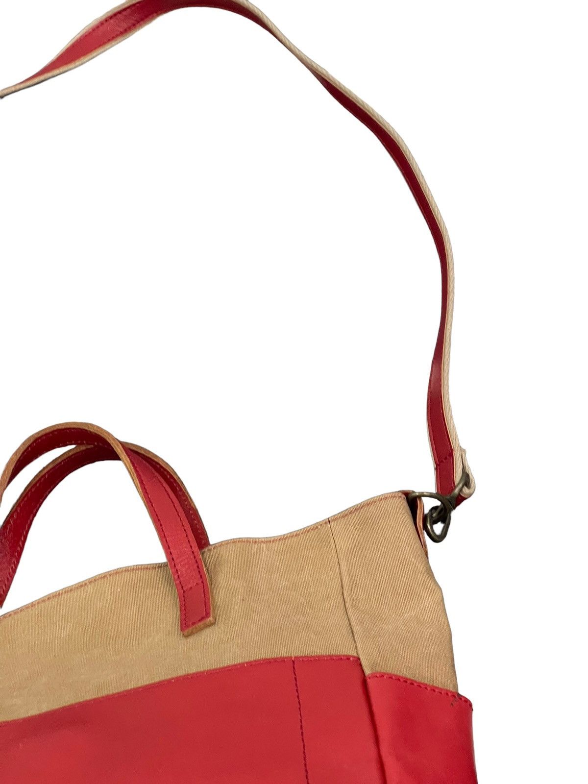 Japanese Brand Leather Cotton Canvas Lily Japan Sling Cross Body Bag 4🟩 Size ONE SIZE - 14 Thumbnail
