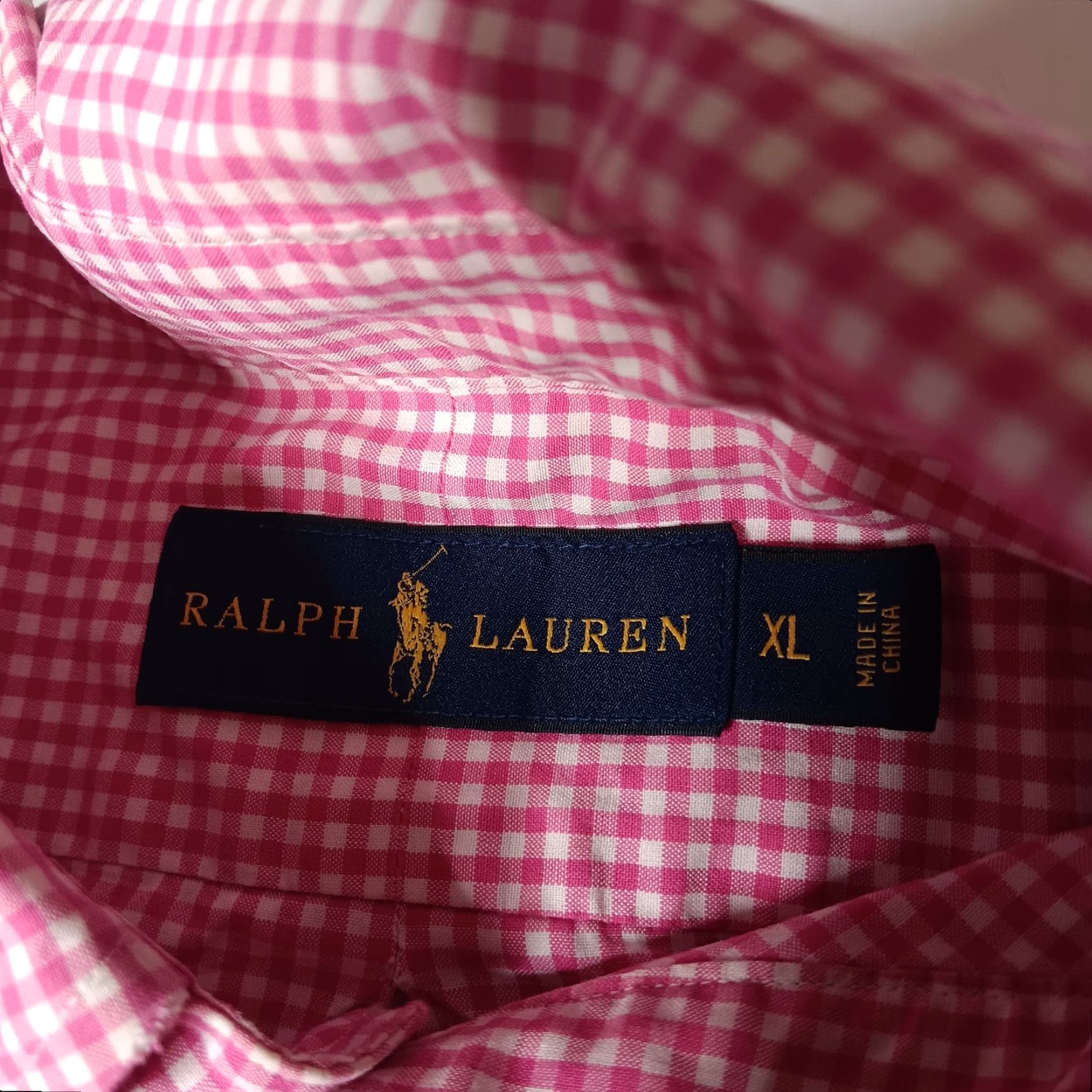 Ralph Lauren Ralph Lauren Shirt Mens XL Button-Down Pink White Gingham Plaid Long Sleeve Logo, Office Dress Shirt, Preppy Classic, 25.5" Pit to Pit, Regular Fit Size US XL / EU 56 / 4 - 3 Thumbnail