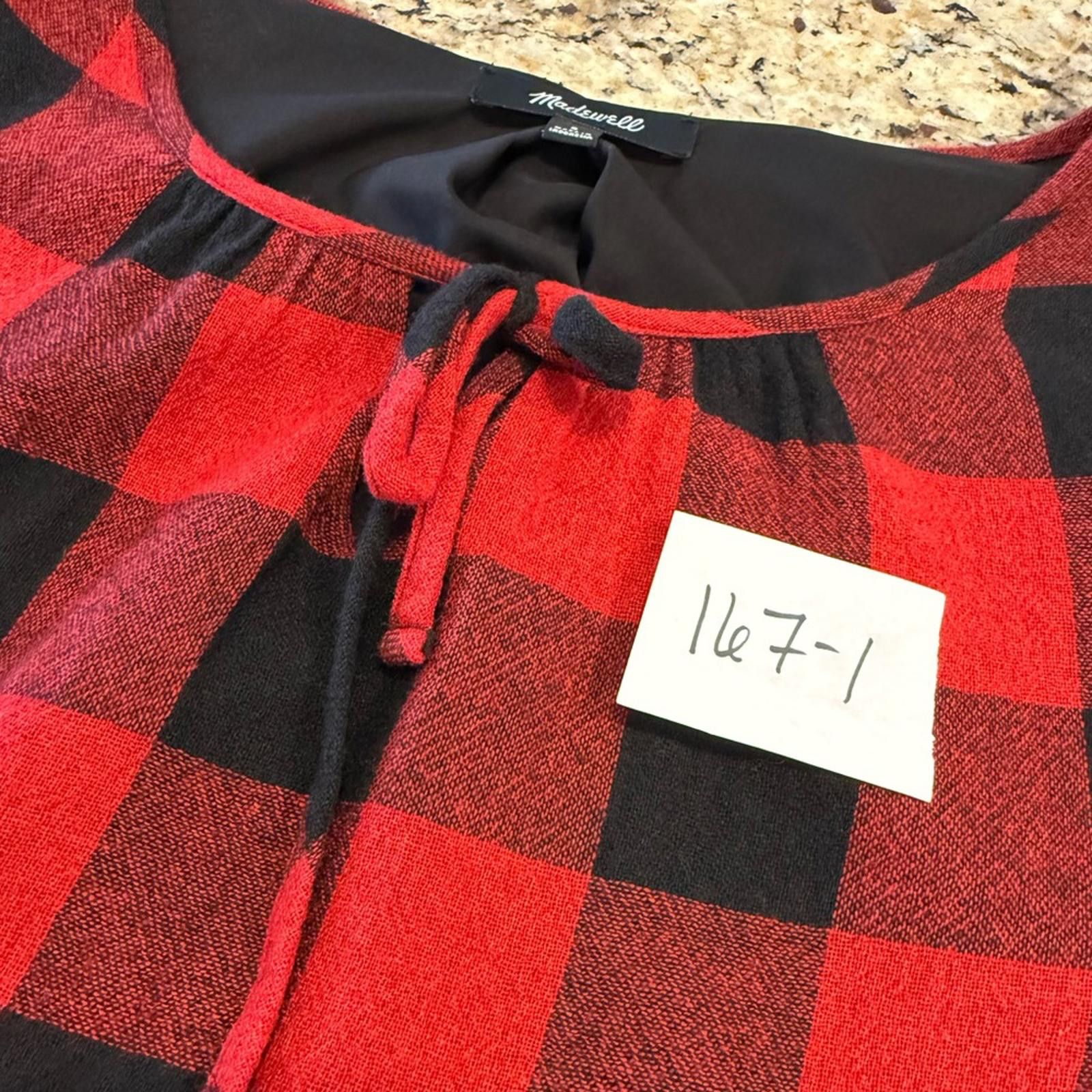 Madewell Madewell red black plaid flannel wool blend midi dress SZ SM Size S / US 4 / IT 40 - 12 Thumbnail