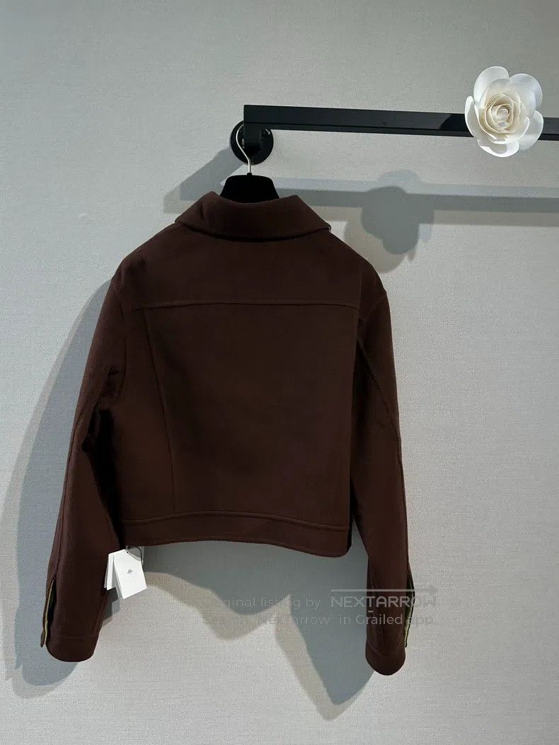 Hermes Hermes Merlot Brown and Green Cashmere Short Cashmere Coat Size XS / US 0-2 / IT 36-38 - 5 Thumbnail