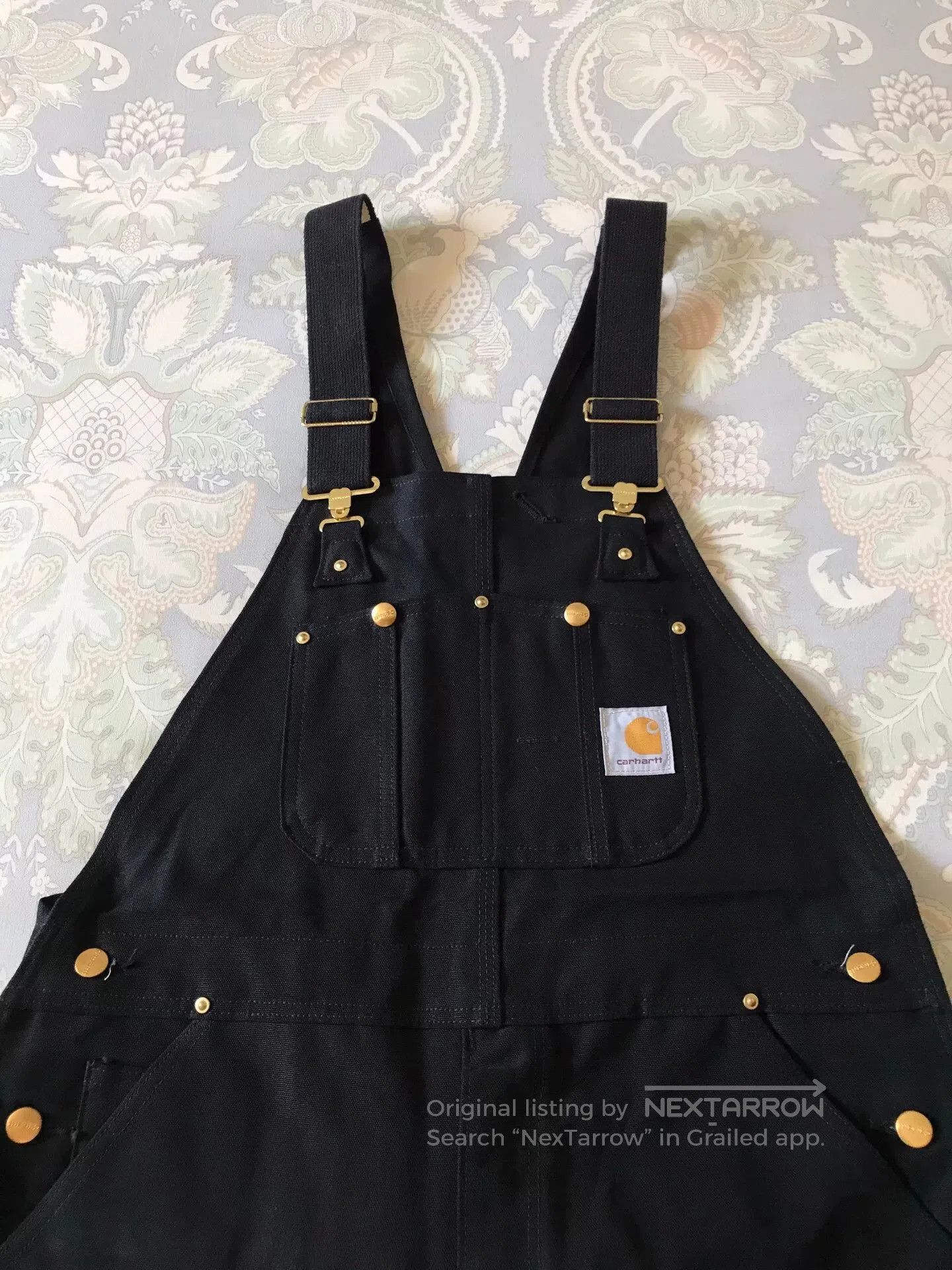 Carhartt Carhartt R01 Black W38L30 Canvas Overalls. Size US 38 / EU 54 - 1 Thumbnail