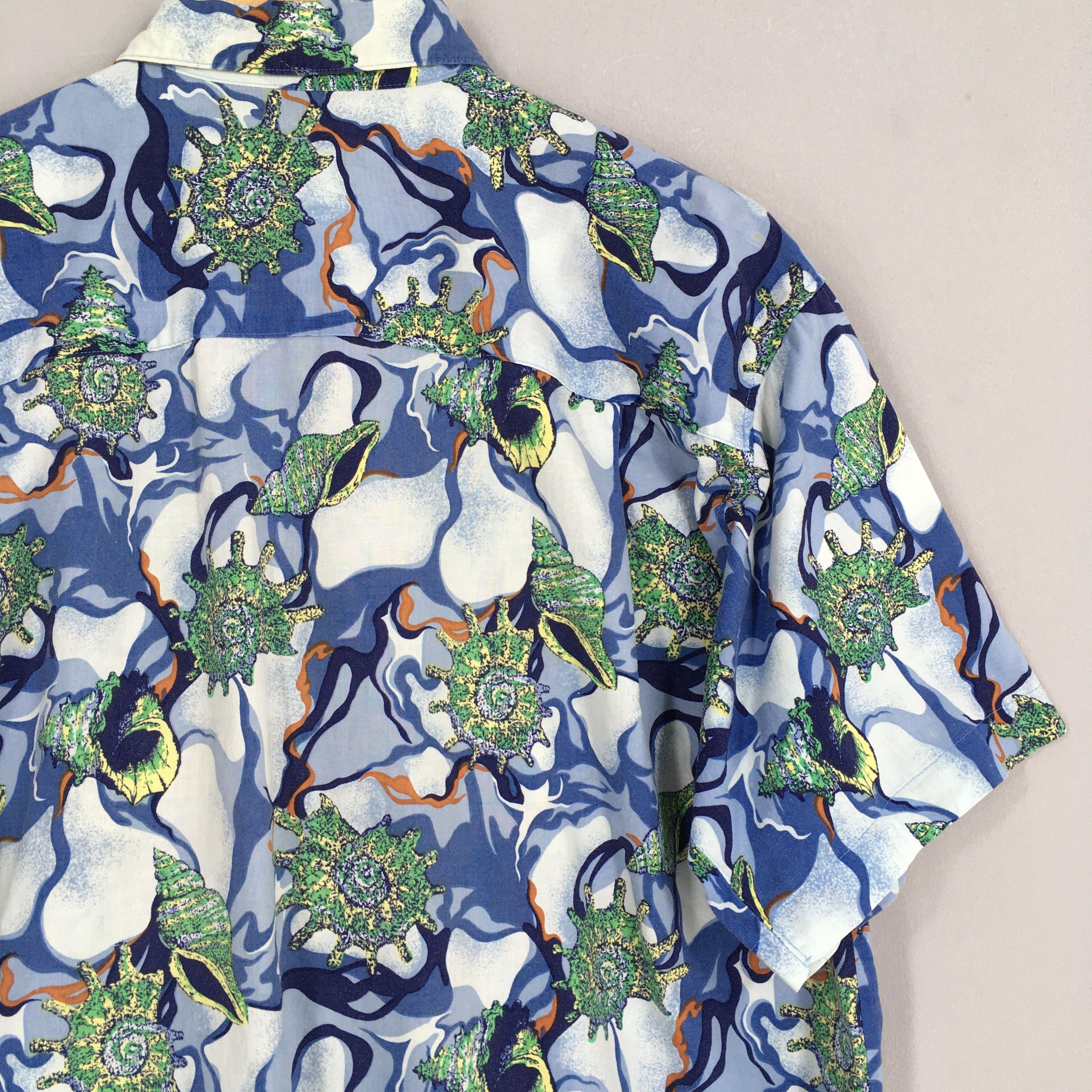 Other Vintage 80s Hawaii Aloha Snail Sea Life Cotton Shirt Large Size US L / EU 52-54 / 3 - 8 Thumbnail