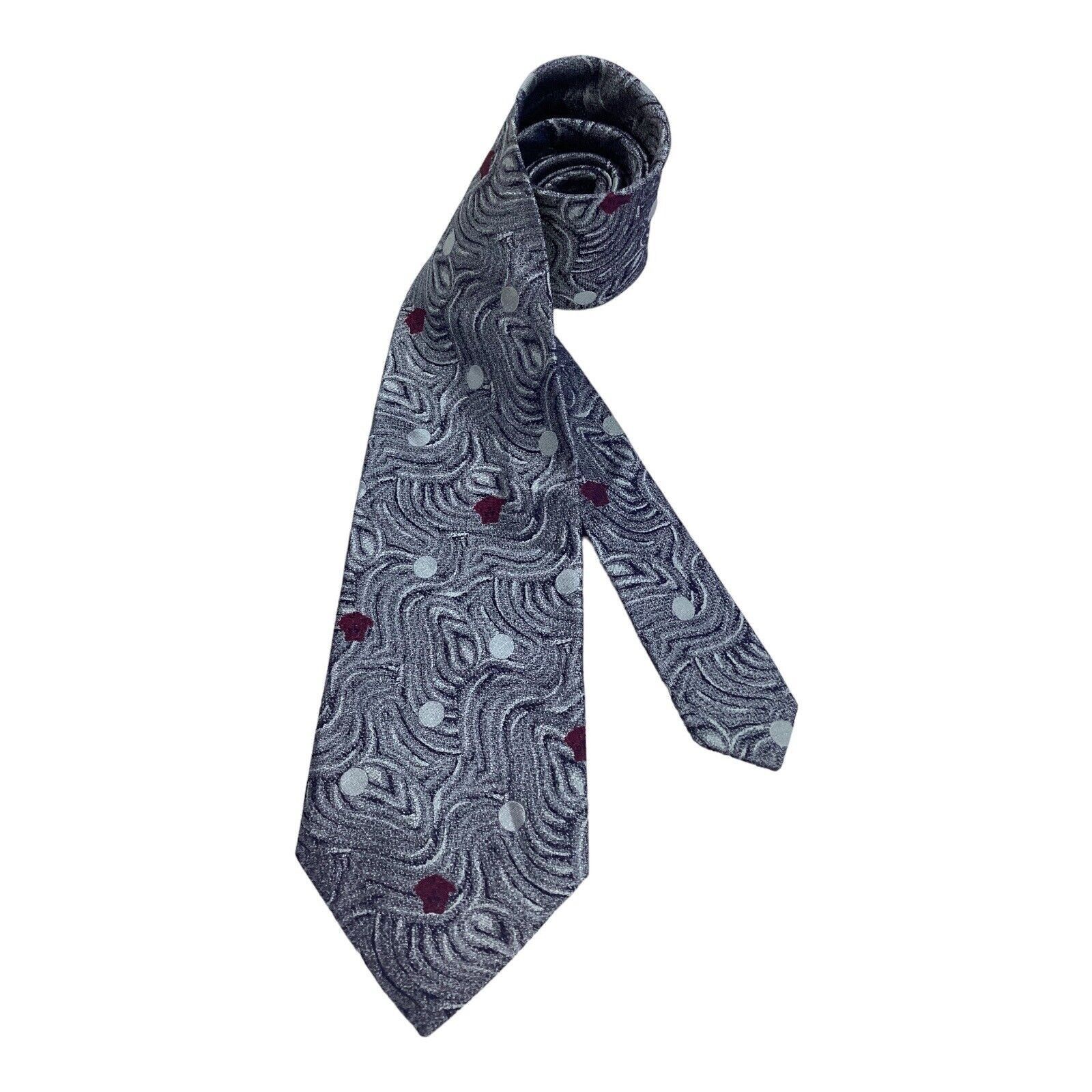 Versace GIANNI VERSACE Gray Abstract Art Print Monogrammed Luxury Si Size ONE SIZE - 1 Thumbnail