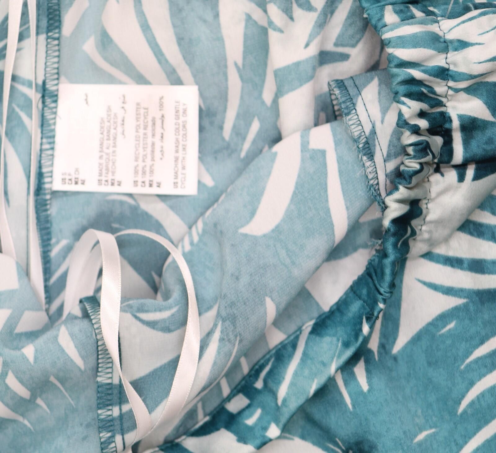 Other New State Of Day De Pajama Sleep Shorts Palm Blue Green S Size 28" / US 6 / IT 42 - 4 Thumbnail