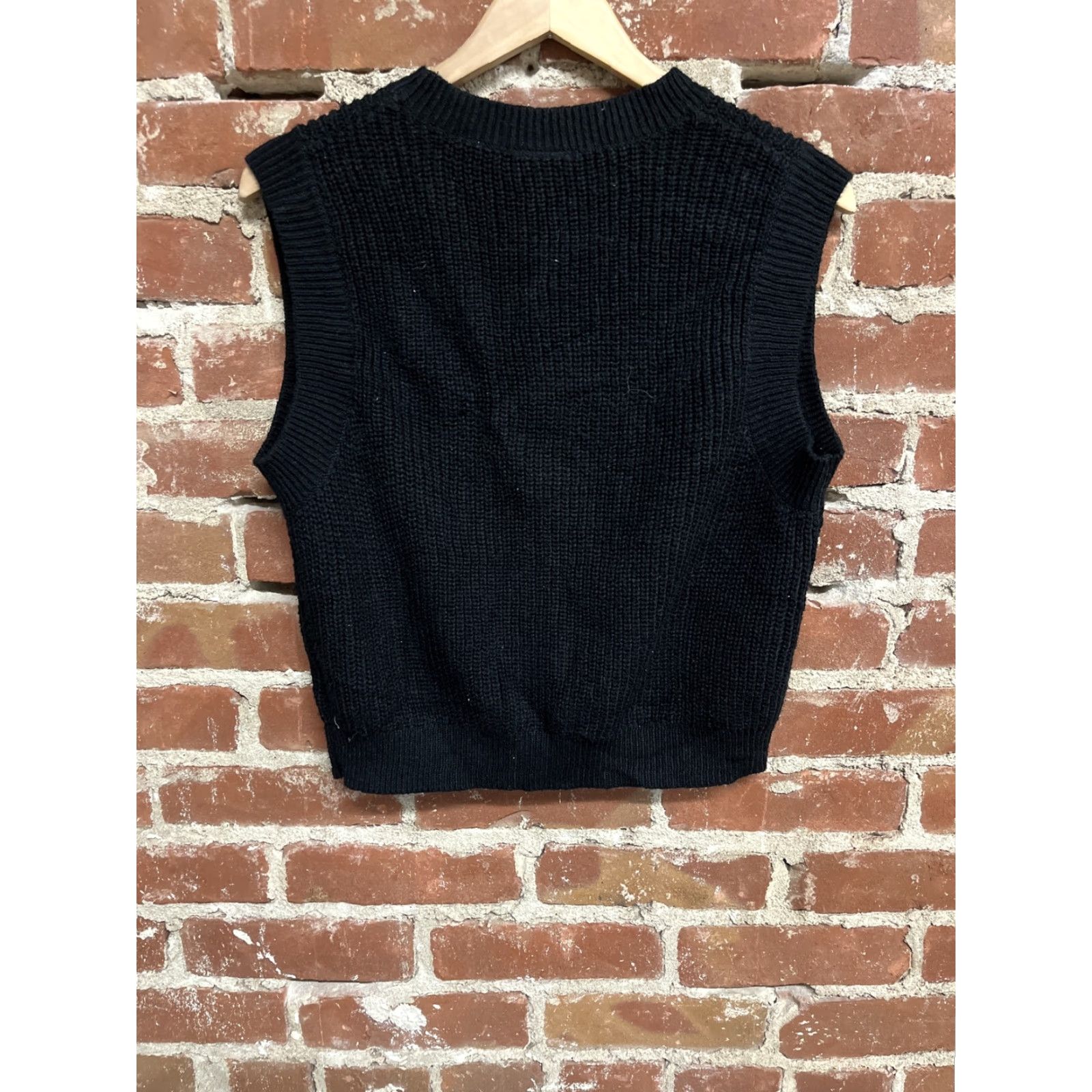 H&M VINTAGE Smiley x H&M Womens Black Knitted Pullover Vest Size Small Sleeveless Size S / US 4 / IT 40 - 2 Thumbnail