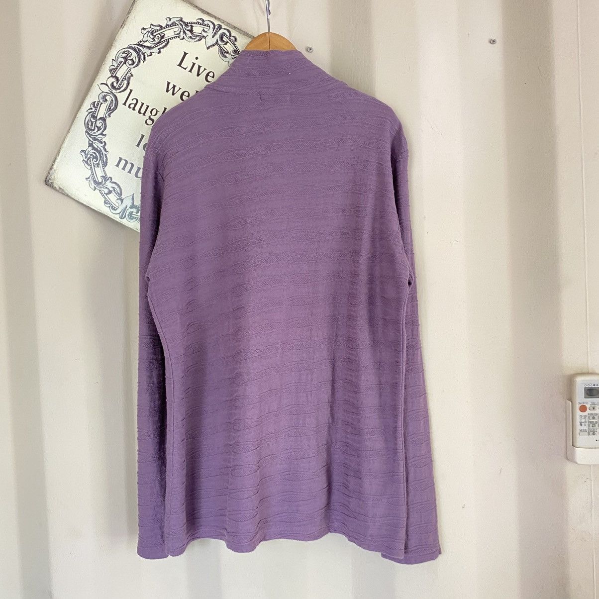 Issey Miyake Plantation Lavender Textured Stand Collar Shirt Size M / US 6-8 / IT 42-44 - 17 Thumbnail