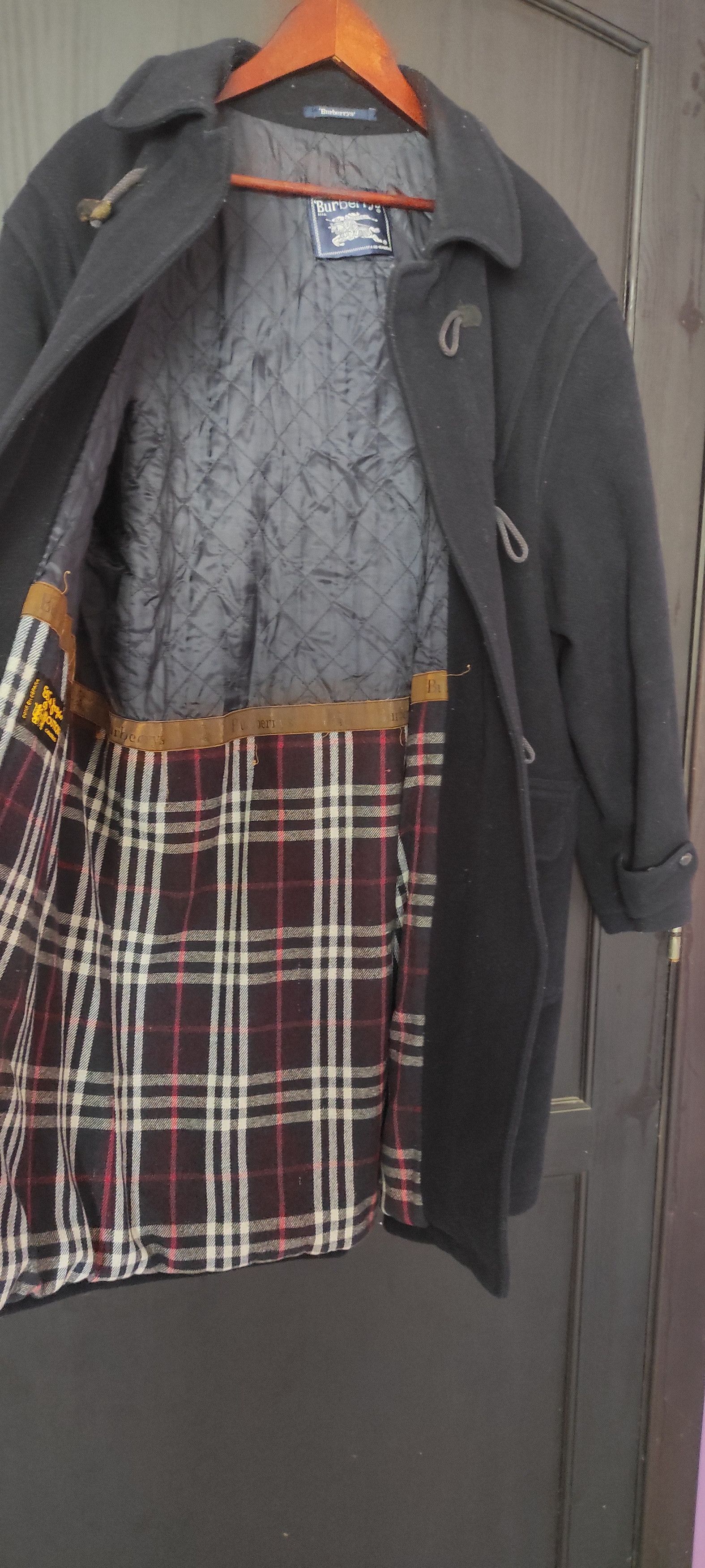 Burberry × Vintage Burberrys Mens Nova Check Wool Duffle Coat Made In Spain Size US L / EU 52-54 / 3 - 17 Thumbnail
