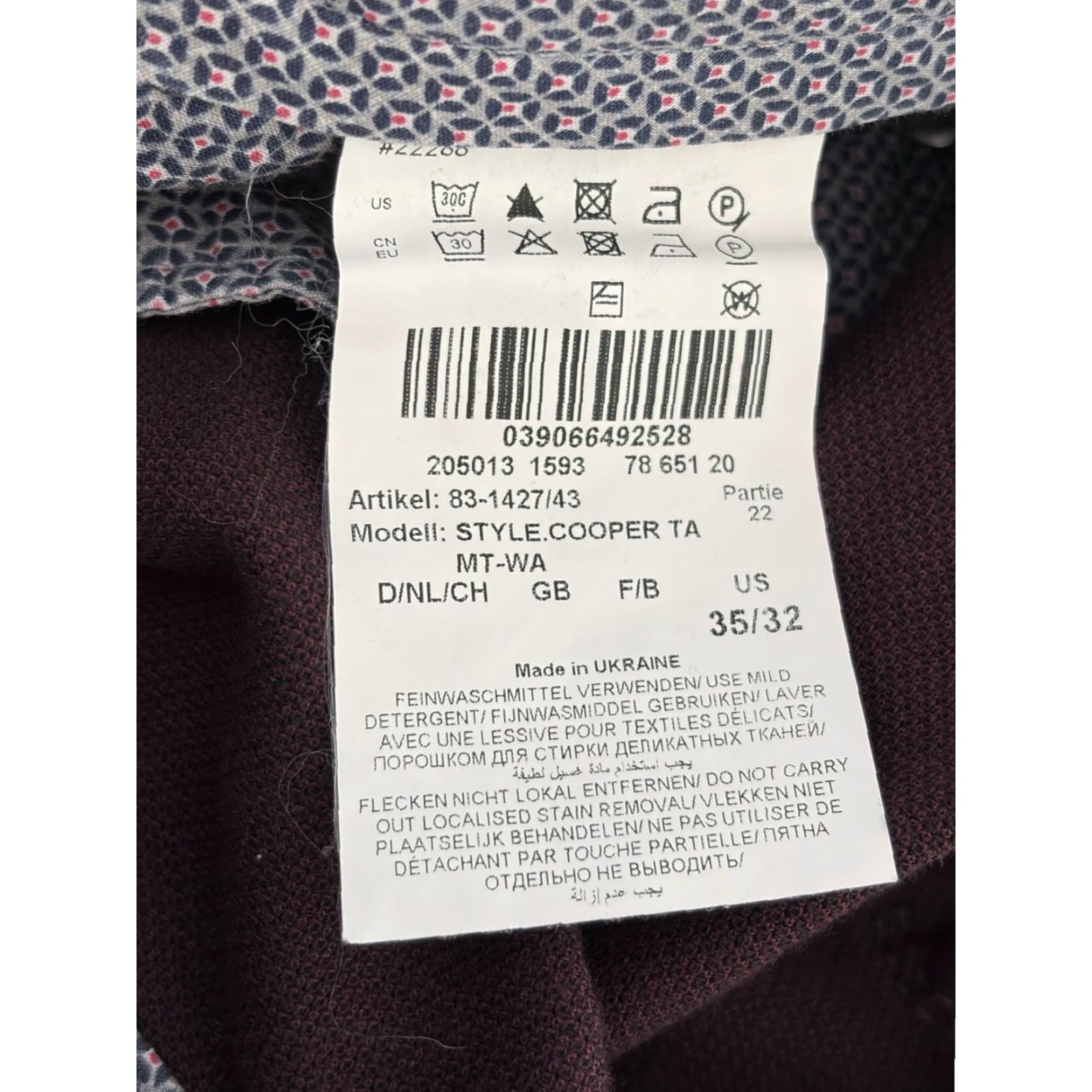 BRAX Brax Cooper Fancy Pants Mens Chino Straight Leg 35x32 Maroon Solid 5-Pocket Regular Rise Flat Front Cotton Knit Vintage No N/A Size US 35 - 6 Thumbnail