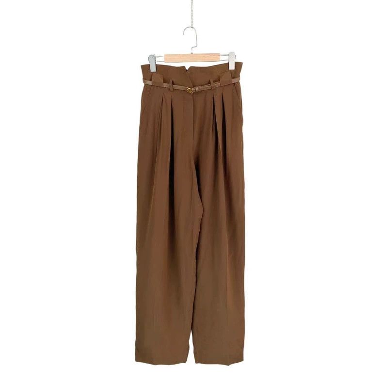 Fendi Khaki belt logo trousers