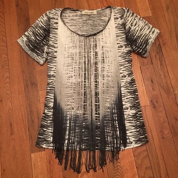Steve Madden Steve Madden Animal print ombré fringe shirt top Size M / US 6-8 / IT 42-44 - 1 Thumbnail