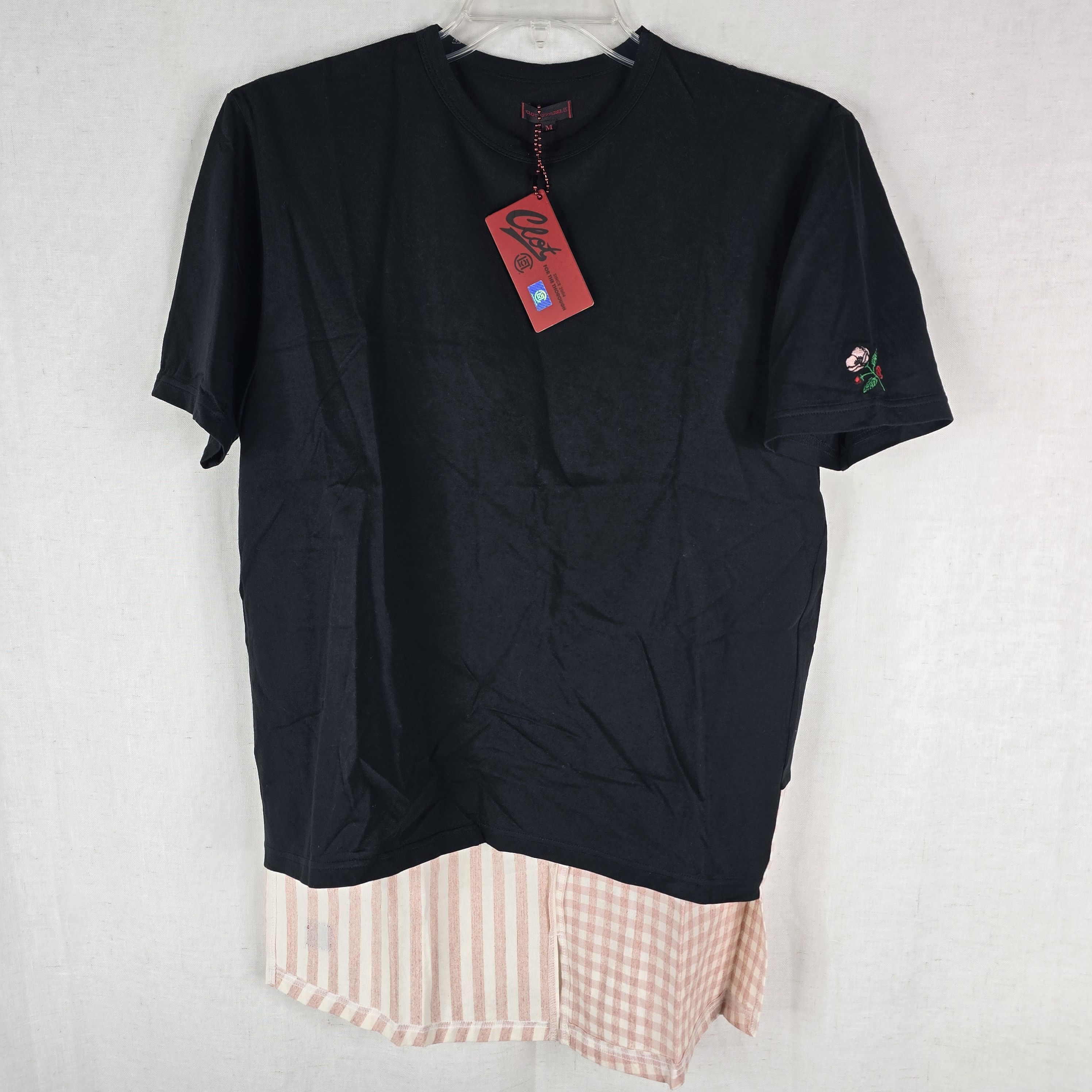 CLOT Clot Mens Medium Japan Made Black Tshirt Pink Striped Trim Size US M / EU 48-50 / 2 - 1 Thumbnail