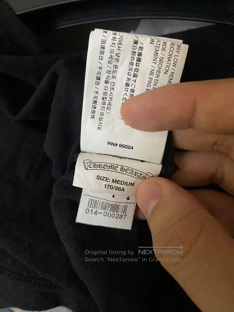 Chrome Hearts CHROME HEARTS Size M Deep V-neck black pocket horseshoe T-b Size US M / EU 48-50 / 2 - 6 Thumbnail