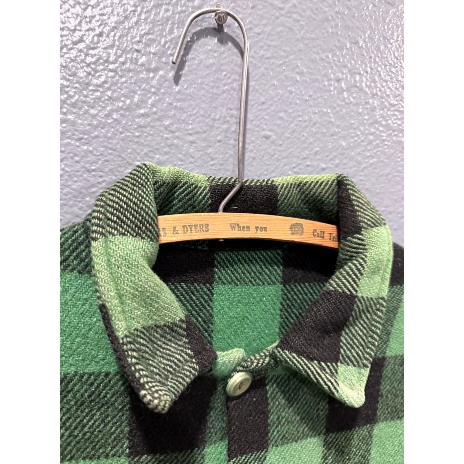 Vintage VINTAGE Green Plaid Wool Button Up Flannel Shirt Medium Mens USA Made 50’s Size US M / EU 48-50 / 2 - 2 Thumbnail