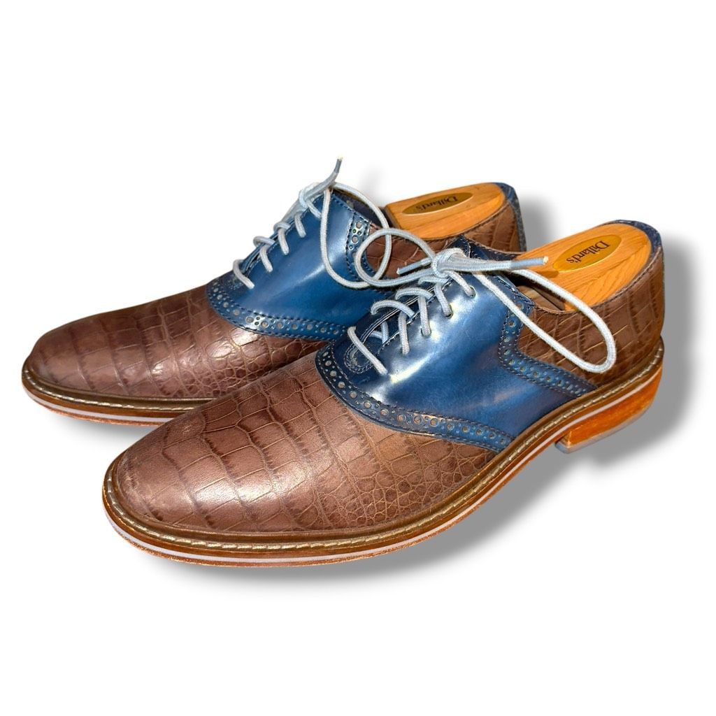 Cole Haan Navy & Brown Cole Haan Grand Os Oxford Dress Shoes Men’s Sz Size US 9.5 / EU 42-43 - 4 Thumbnail