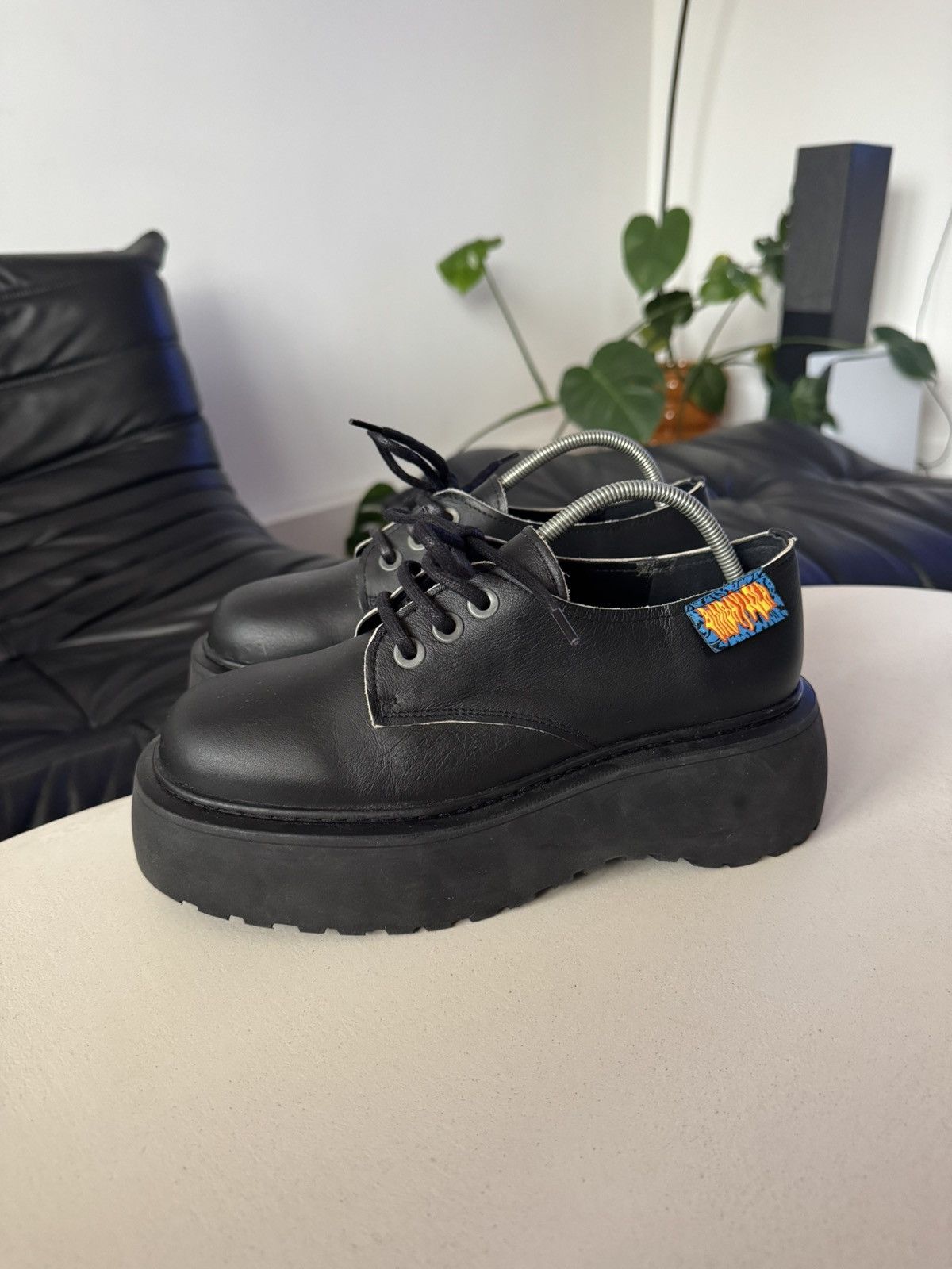 Leather Rare Vintage Avant Garde Platform Derby Leather Boots Grail Size US 5.5 / EU 38 - 3 Thumbnail