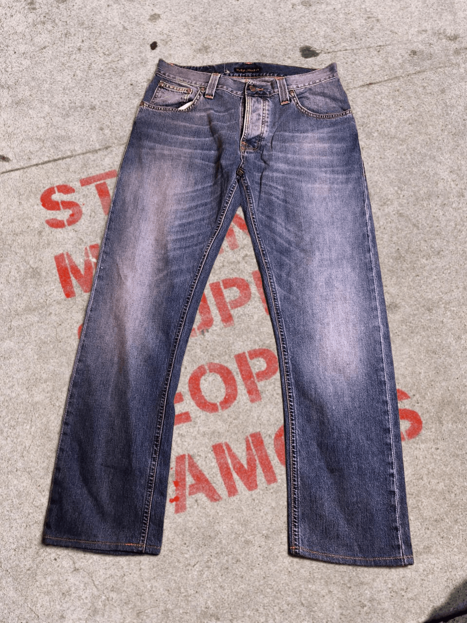 Nudie Jeans NUDIE Denim Blue Wash Straight Leg Jeans Size US 31 - 1 Thumbnail