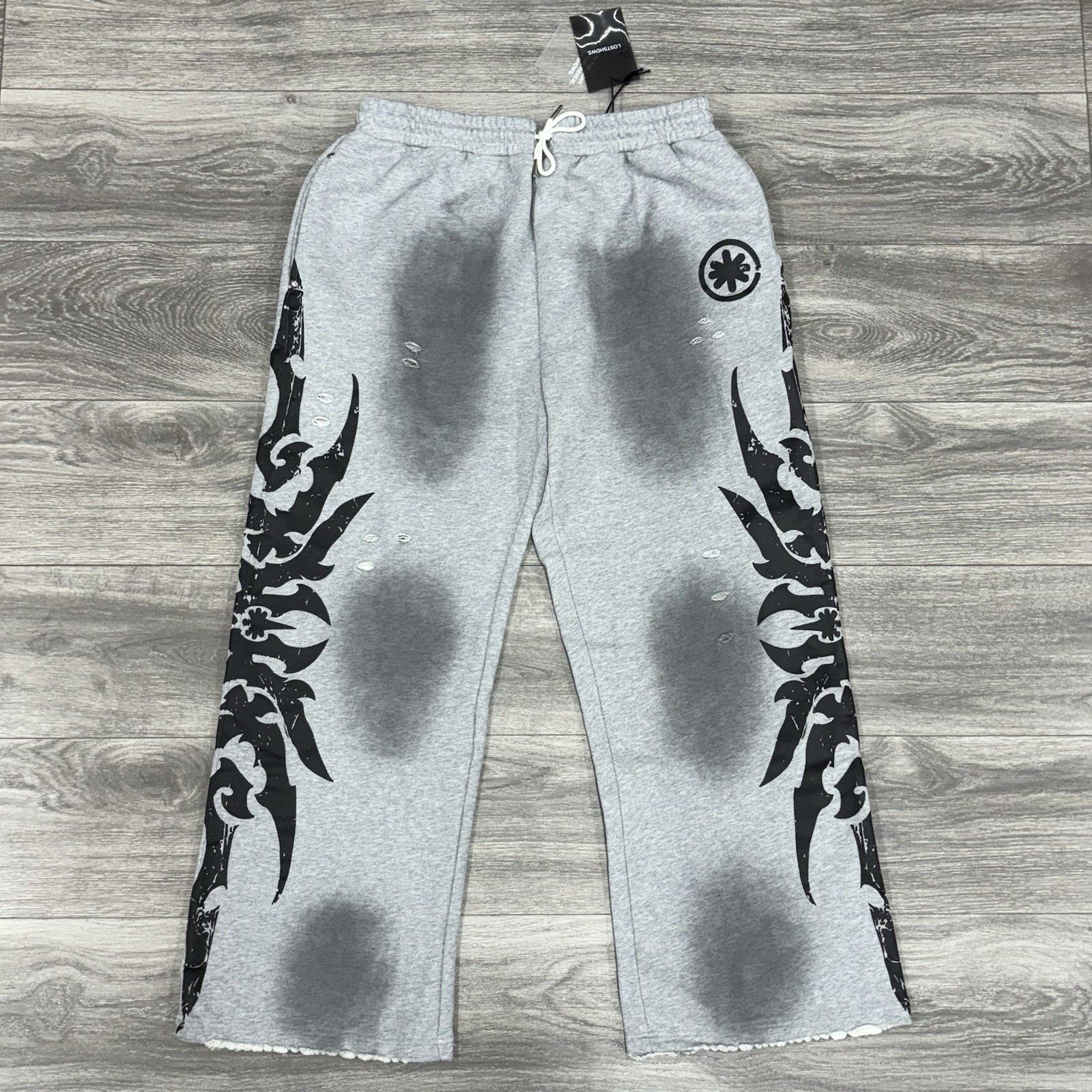 LOSTSHDWS Lost Shdws Distressed Complexcon Exclusive Sweatpants | NEW! Size US 33 - 1 Thumbnail