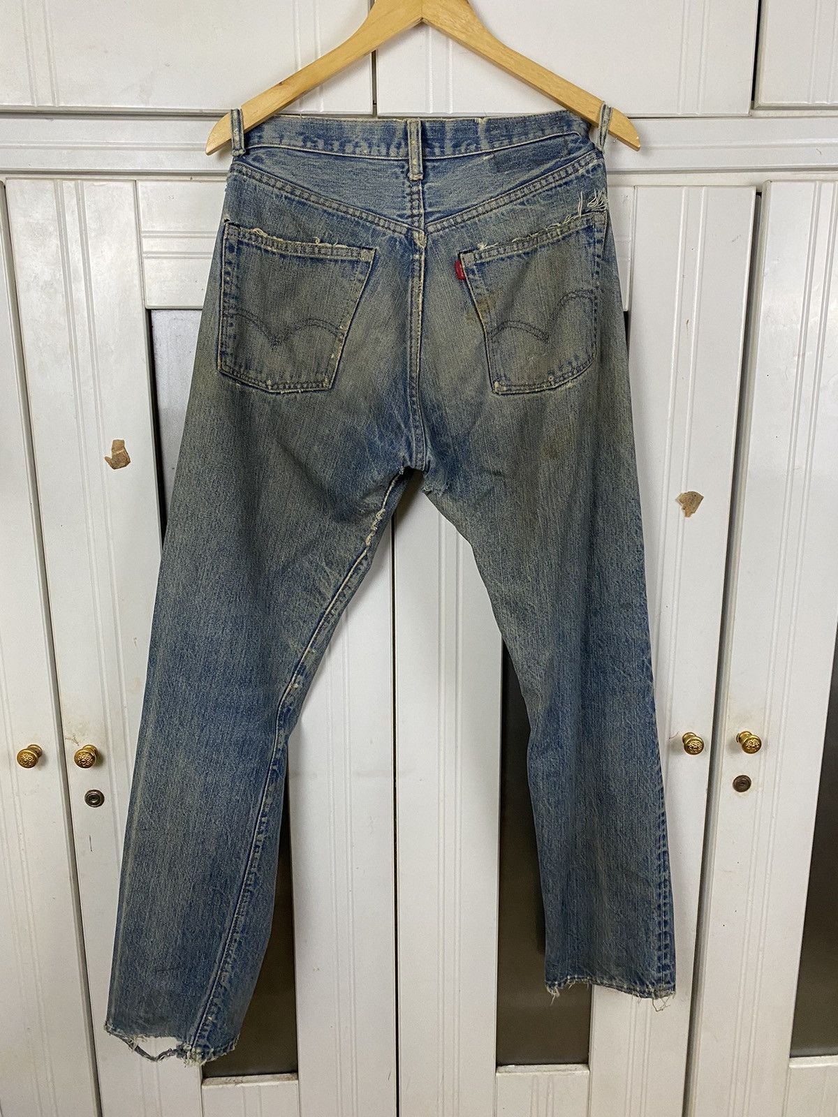 Levi's × Vintage VTG Levis 70s 505 Red Tab Jeans Distressed Size US 31 - 2 Thumbnail