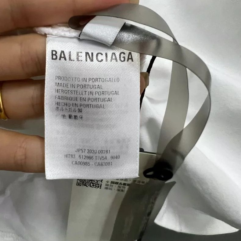 Balenciaga Balenciaga White Small Logo Printed Short Sleeve Size US M / EU 48-50 / 2 - 4 Thumbnail