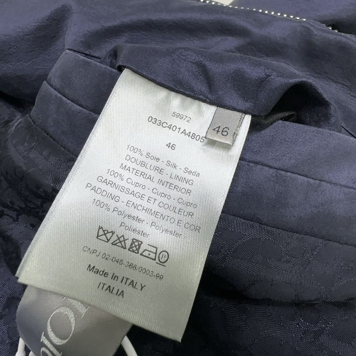 Dior × Jordan Brand Dior x Jordan collaboration silk bomber jacket in navy blue Size US XL / EU 56 / 4 - 6 Thumbnail