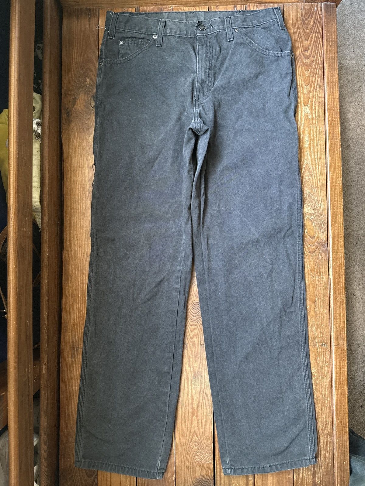Dickies Vintage Dickies Faded Black Canvas Carpenter Work Pants Size US 32 / EU 48 - 1 Thumbnail