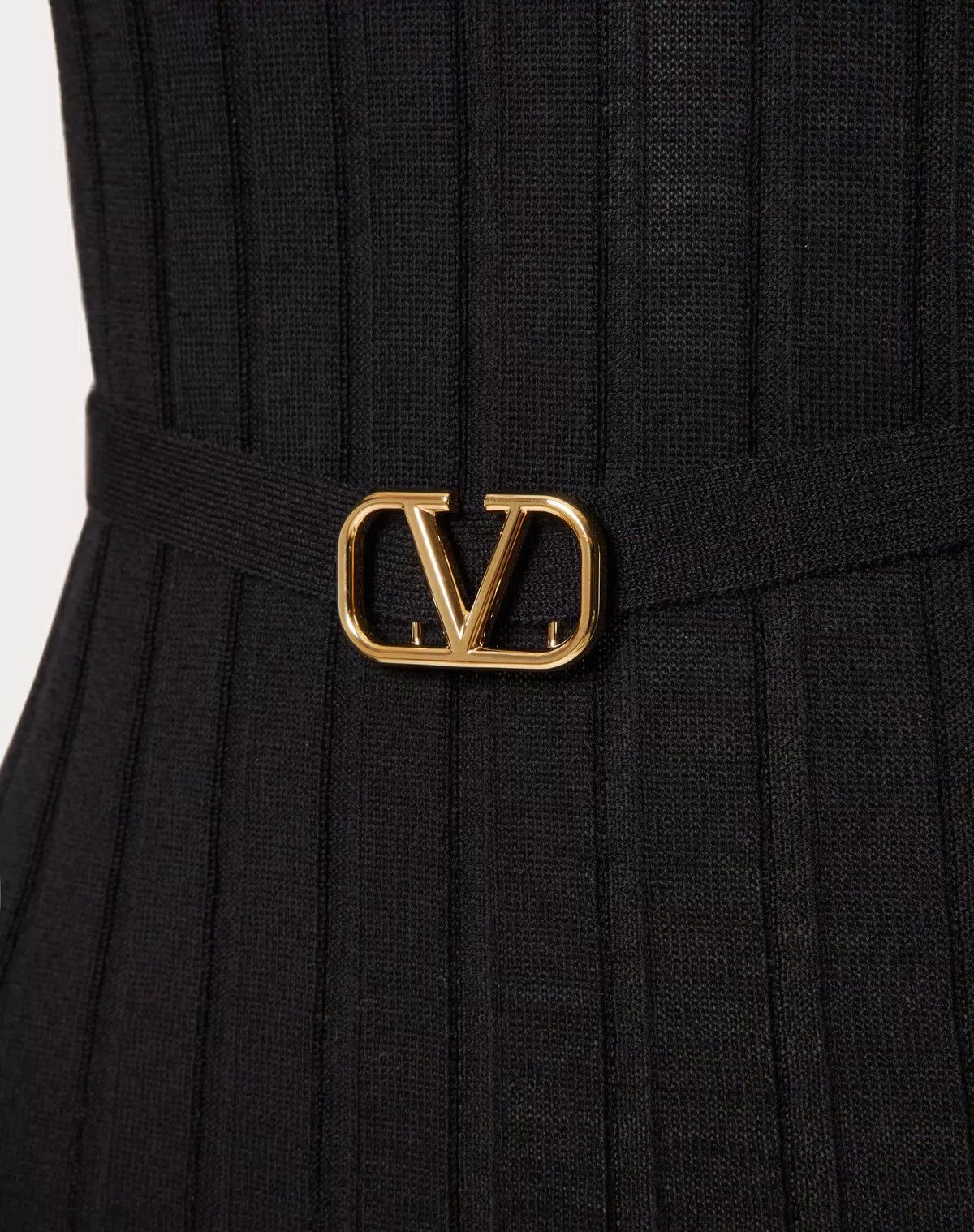 Valentino o1s1wg110426 Wool Jumper Vlogo Signature Belt Detail Nero Size XXS / US 00 / IT 34 - 4 Thumbnail