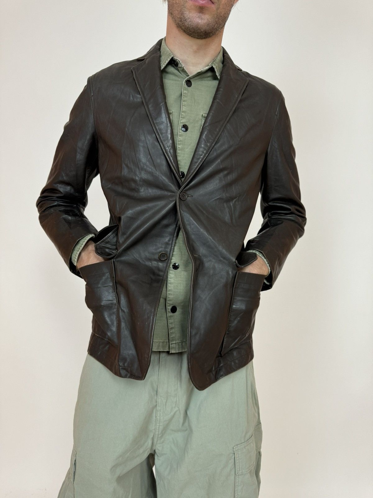 Country Road COUNTRY ROAD Leather Blazer Jacket Mens Size M Size US M / EU 48-50 / 2 - 7 Thumbnail