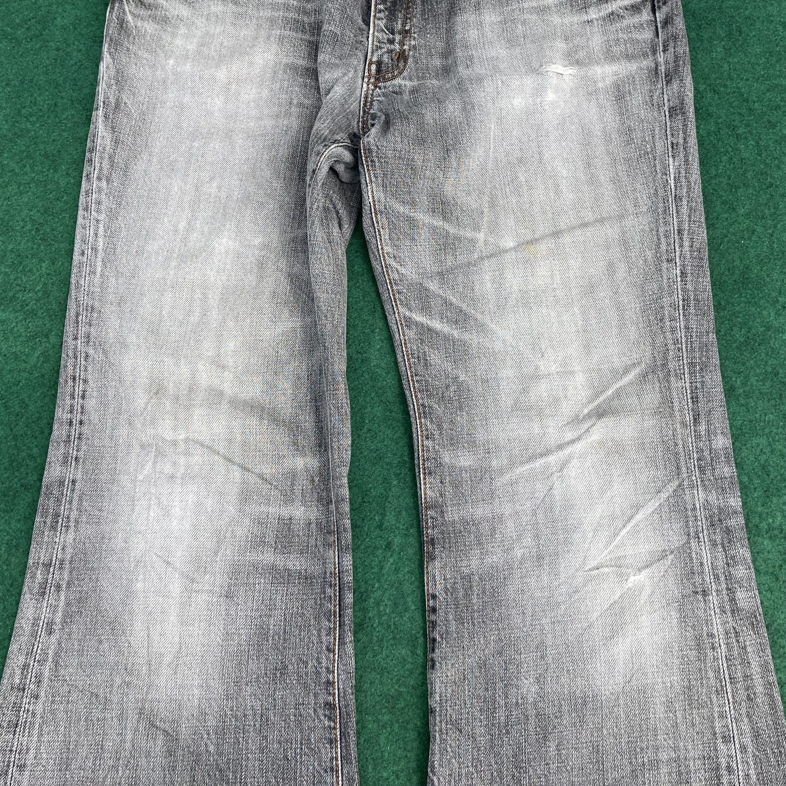 Big John Vtg Big John Black Denim Flare Faded Bootcut Jeans Size US 35 - 9 Thumbnail
